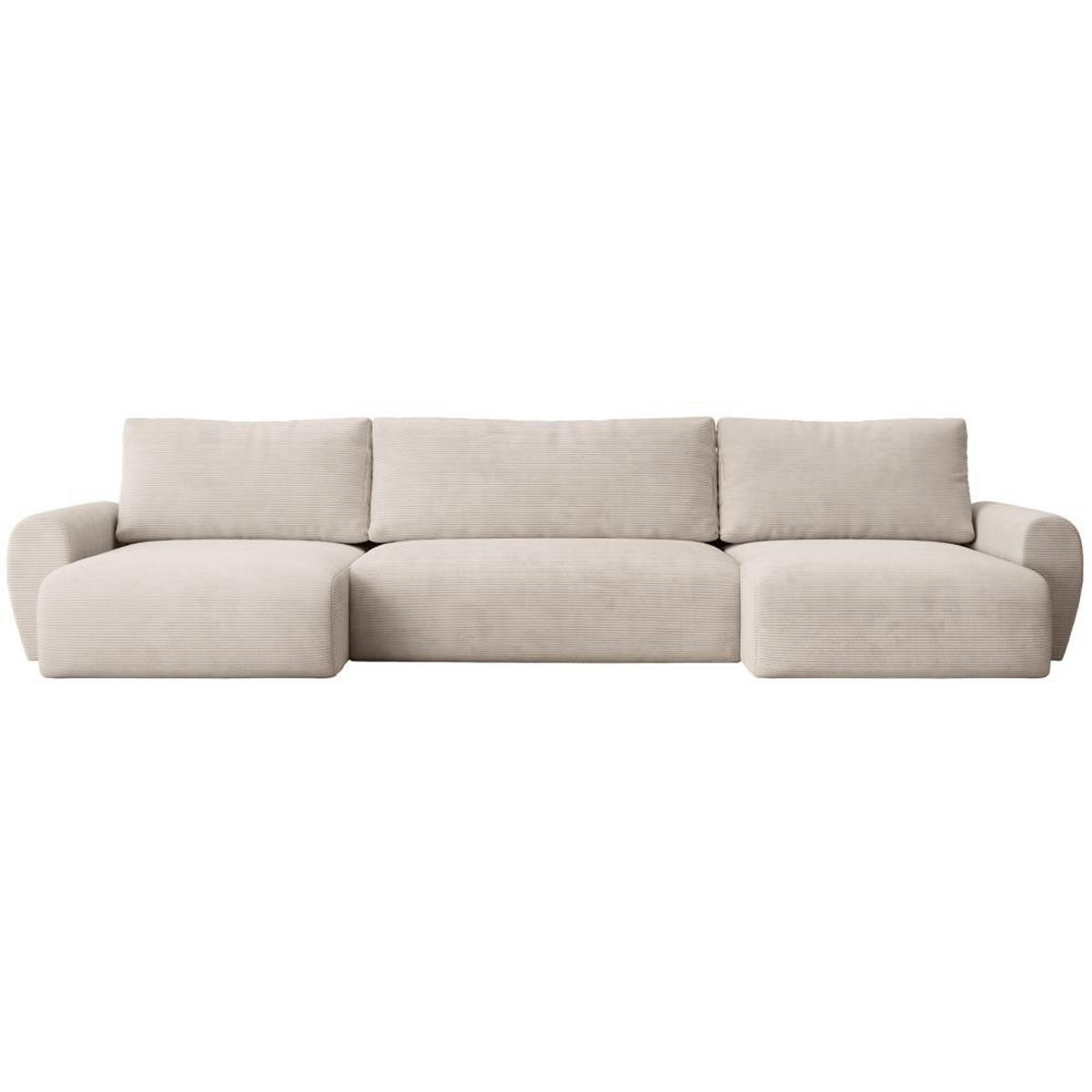 WOHNLANDSCHAFT mit Schlaffunktion Poss U beige - Beige, Textil (395/70/153cm) - Beautysofa