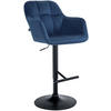 BARHOCKER Samt blau - Blau/Schwarz, Textil (57/97/59cm) - CLP