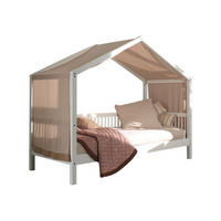 HAUSBETT 90x200 Keeley Buche Weiß Holz Himmel Komfort Stabil Design - Weiß, Holz (90/200cm) - 58aufmkessel