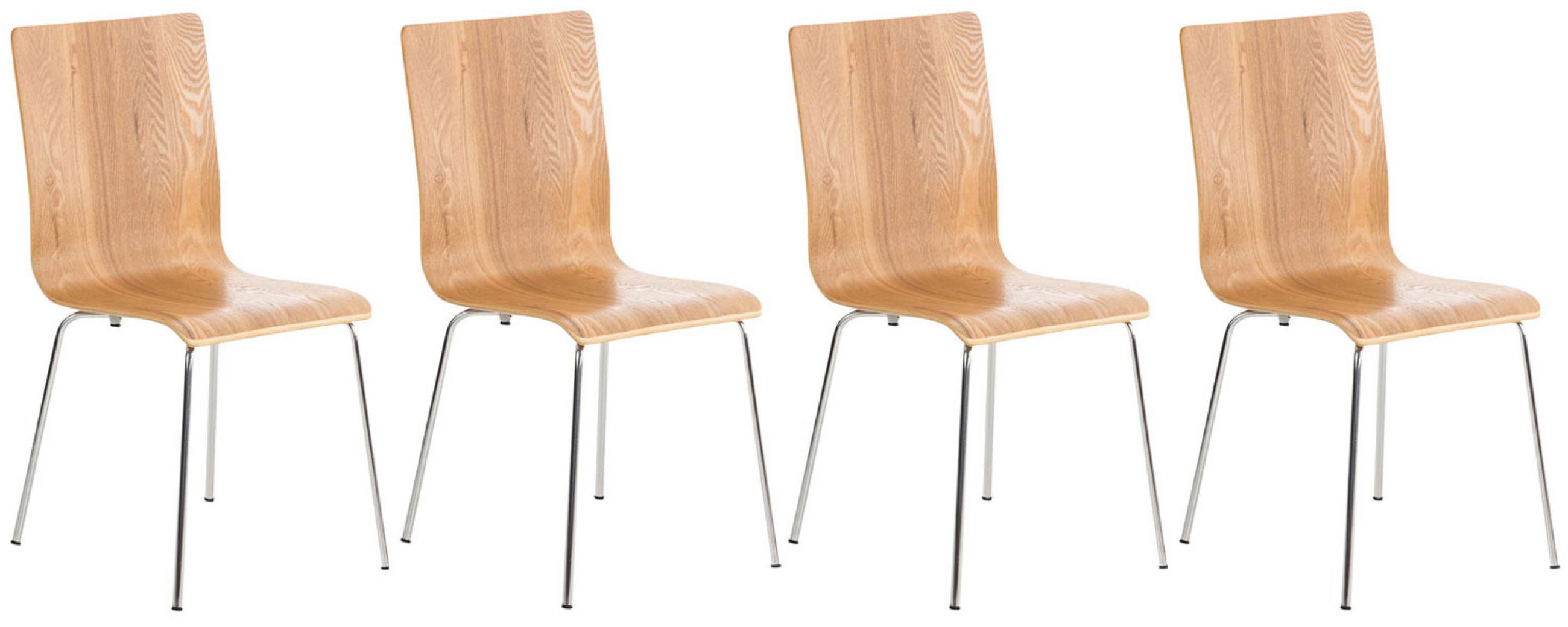 BESUCHERSTUHL Apeldoorn - 2er Set eiche - Braun, Holz (43/87/47cm) - TPFLiving