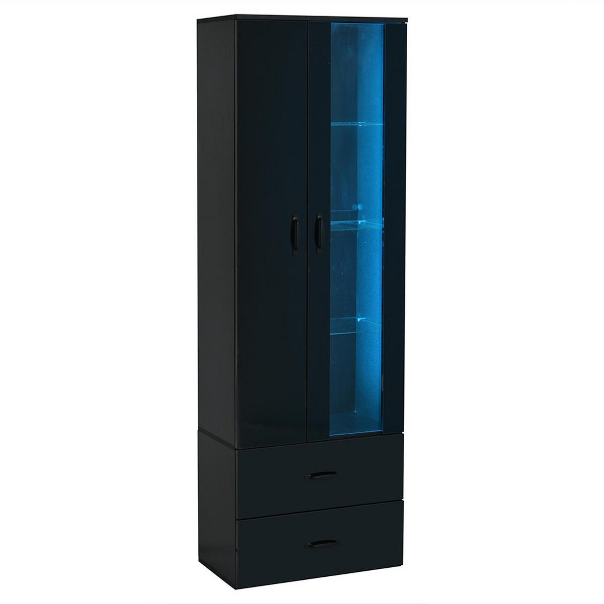 VITRINE in 59.5/35/82cm, Schwarz - Schwarz, Holzwerkstoff (60/182.5/35cm) - KOMHTOM