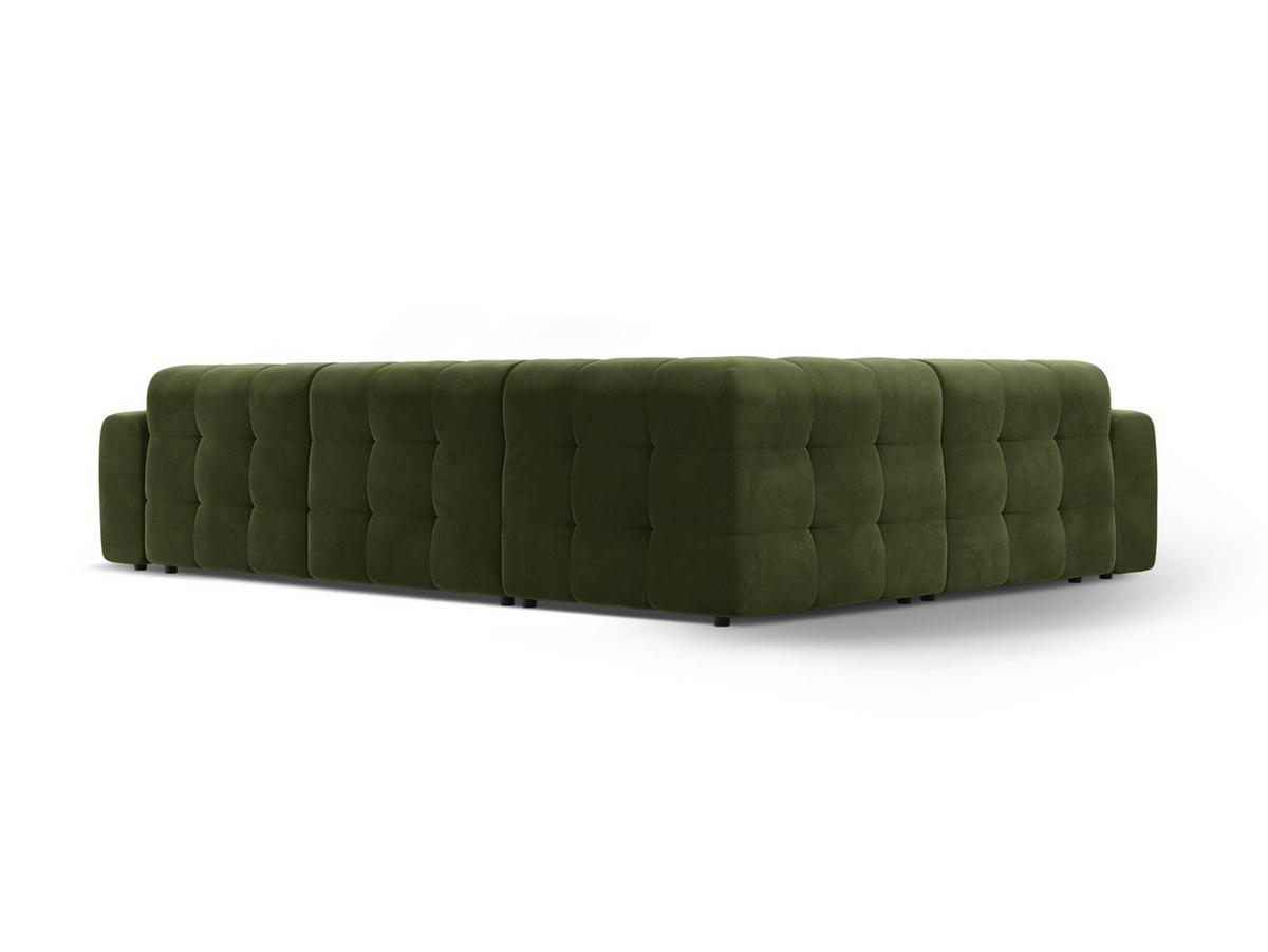ECKSOFA links Kendal aus Samt armeegrün 6 Sitzplätze - Olivgrün, Textil (231/332cm) - Micadoni