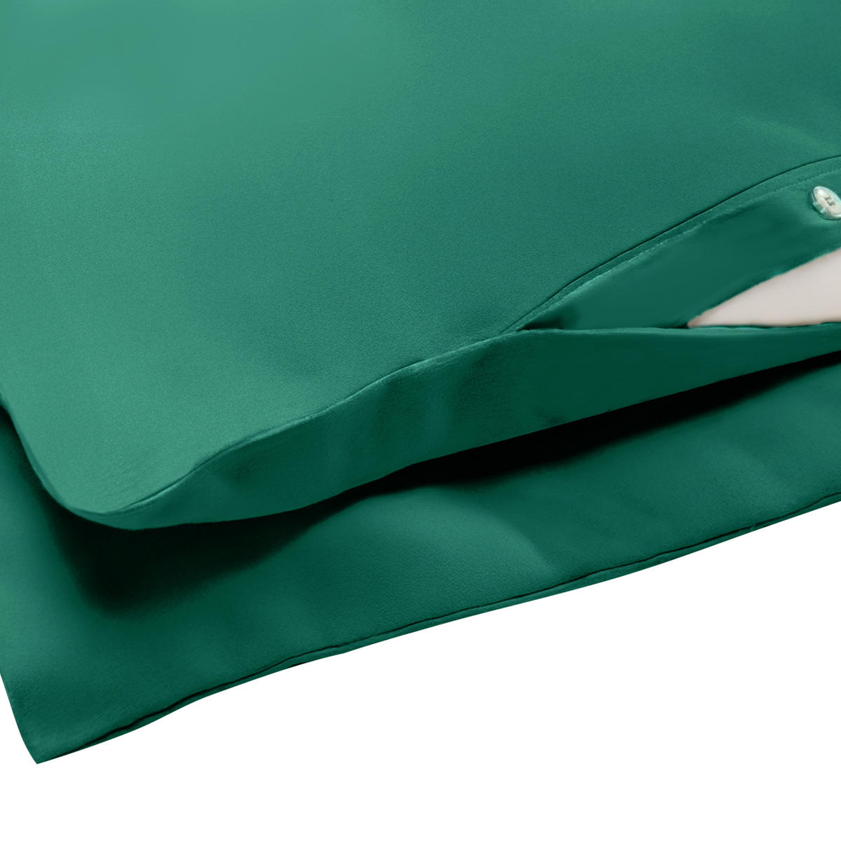 BETTWÄSCHE-SET 150/200 cm Baumwollsatin Grün Parkrose - Grün, Textil (150/200cm) - Beliani