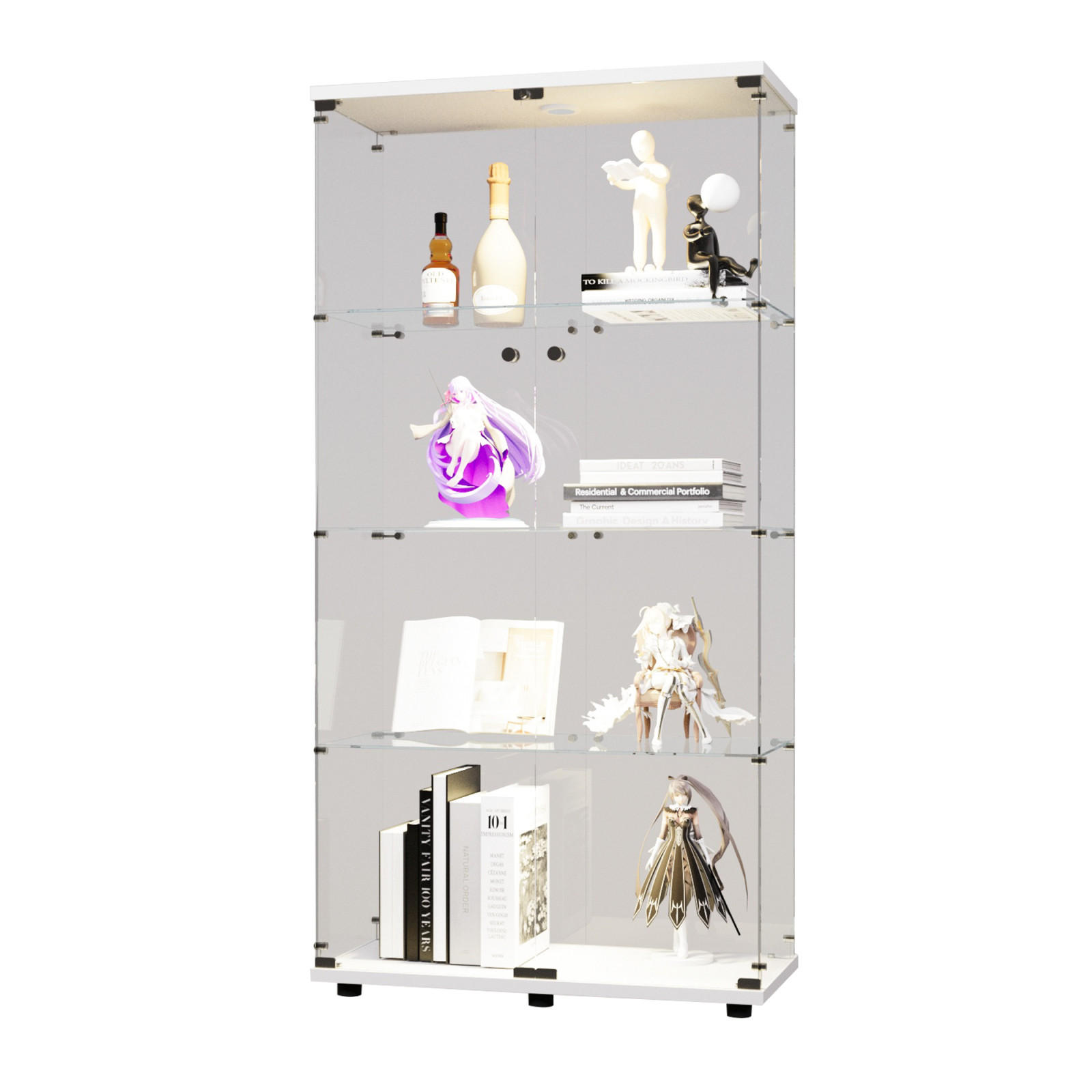 Casiva Vitrine Weiß 36.49x163.9x80.49 cm