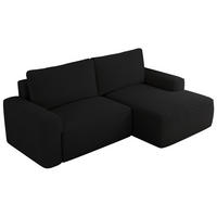 ECKSOFA BELLUNO L Schwarz Boucle - Rechts - Schwarz, Textil (233/144cm) - MKS