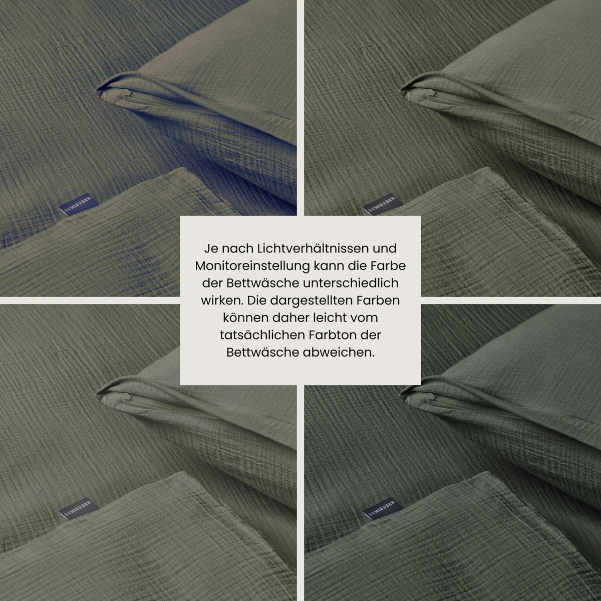 BETTWÄSCHESET Molly - Musselin - 2-teilig - 135 x 200 cm - Dunkelgrün - Dunkelgrün, Textil (135/200cm) - SCHIESSER