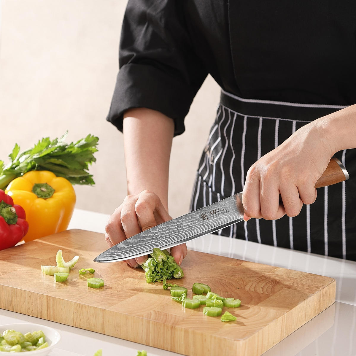 TRANCHIERMESSER 17 cm - Braun, Holz/Metall (30cm) - Wakoli