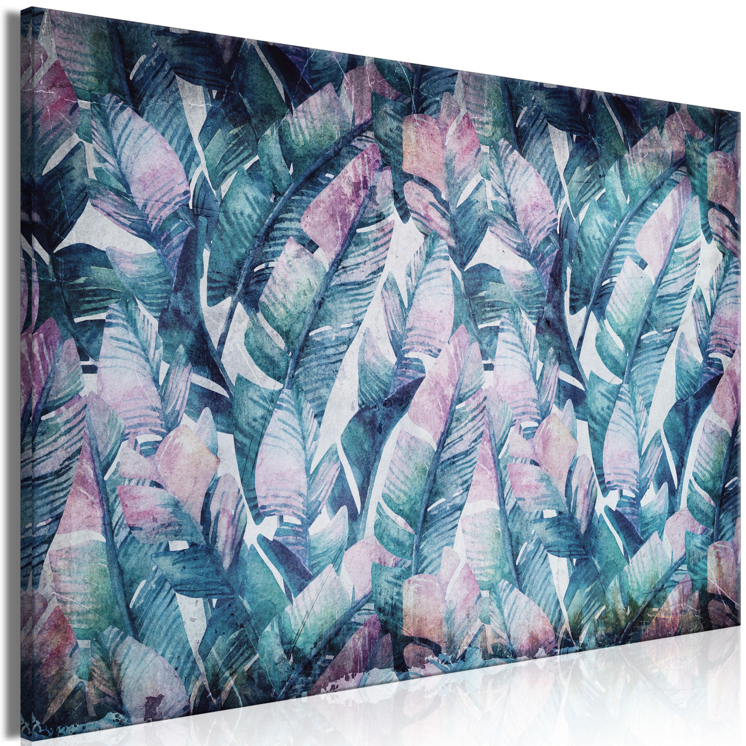 KUNSTDRUCK Grün 120/80 cm - Pink/Grün, Textil (120/80cm) - KUNSTLOFT