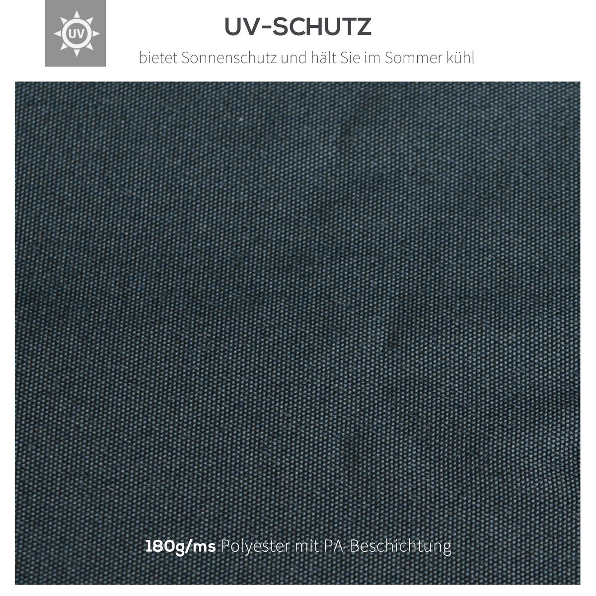 PAVILLONDACH, Polyester, Kohlegrau - Grau, Kunststoff (300/18/300cm) - Outsunny