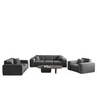SOFASET Celes Premium 3-2-1 In Opera - Dunkelgrau, Holzwerkstoff/Textil (225/73/88cm) - Fun Möbel