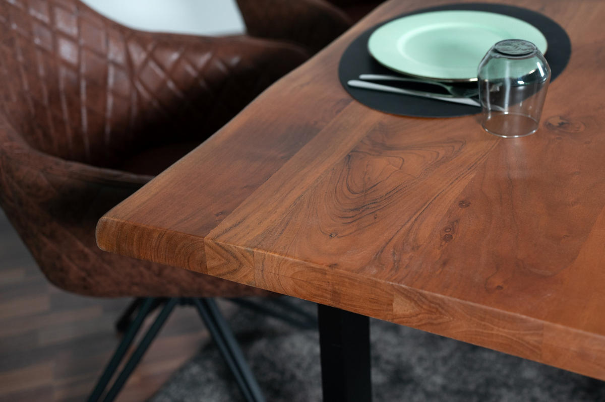 ESSTISCH CALI - Schwarz/Braun, Holz/Metall (100/260/77cm) - SAM