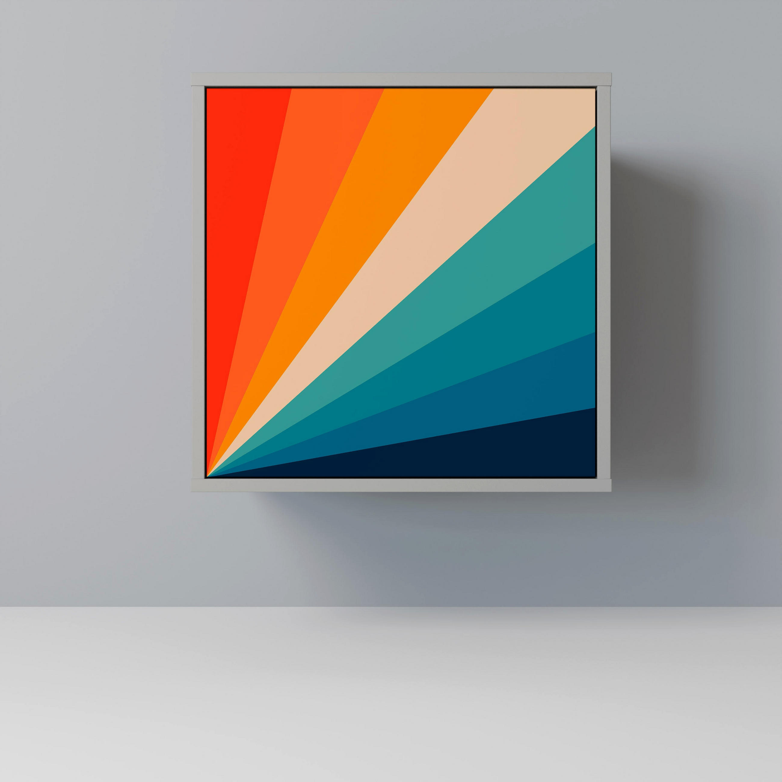 SIDEBOARD PRISM CONCUSSION, Grau, 57,5x42x57,5 cm, Ohne Füße - Multicolor/Grau, Holzwerkstoff (57.5/57.5/42cm) - SpaceRebels