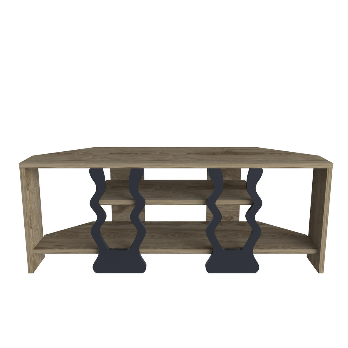 TV-ELEMENT Firal Braun Schwarz - Eichefarben/Schwarz, Holzwerkstoff (35/41.8/110cm) - Decorotika