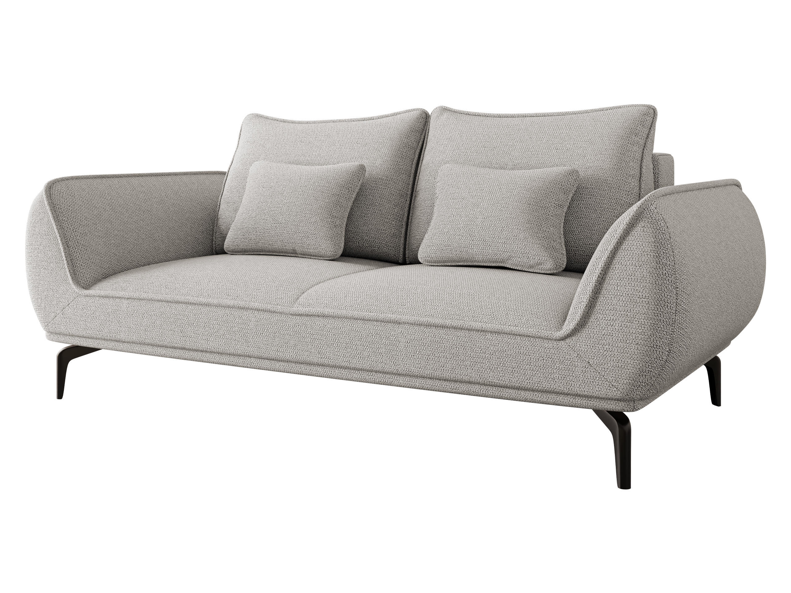 SOFA Cavo 2 - Hellgrau/Schwarz, Holz/Textil (208/86/118cm) - MIRJAN24