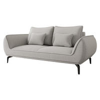 SOFA Cavo 2 - Hellgrau/Schwarz, Holz/Textil (208/86/118cm) - MIRJAN24