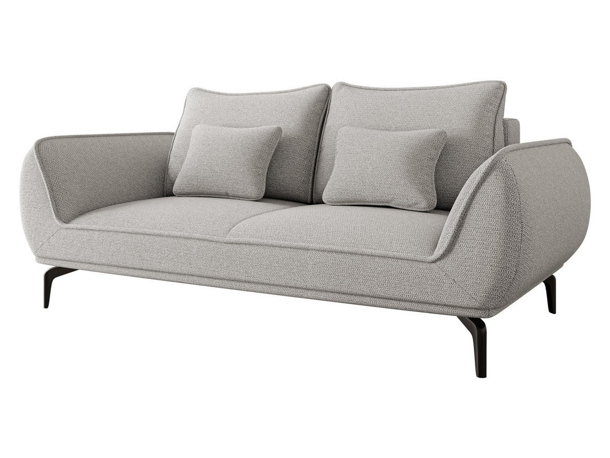 SOFA Cavo 2 - Hellgrau/Schwarz, Holz/Textil (208/86/118cm) - MIRJAN24