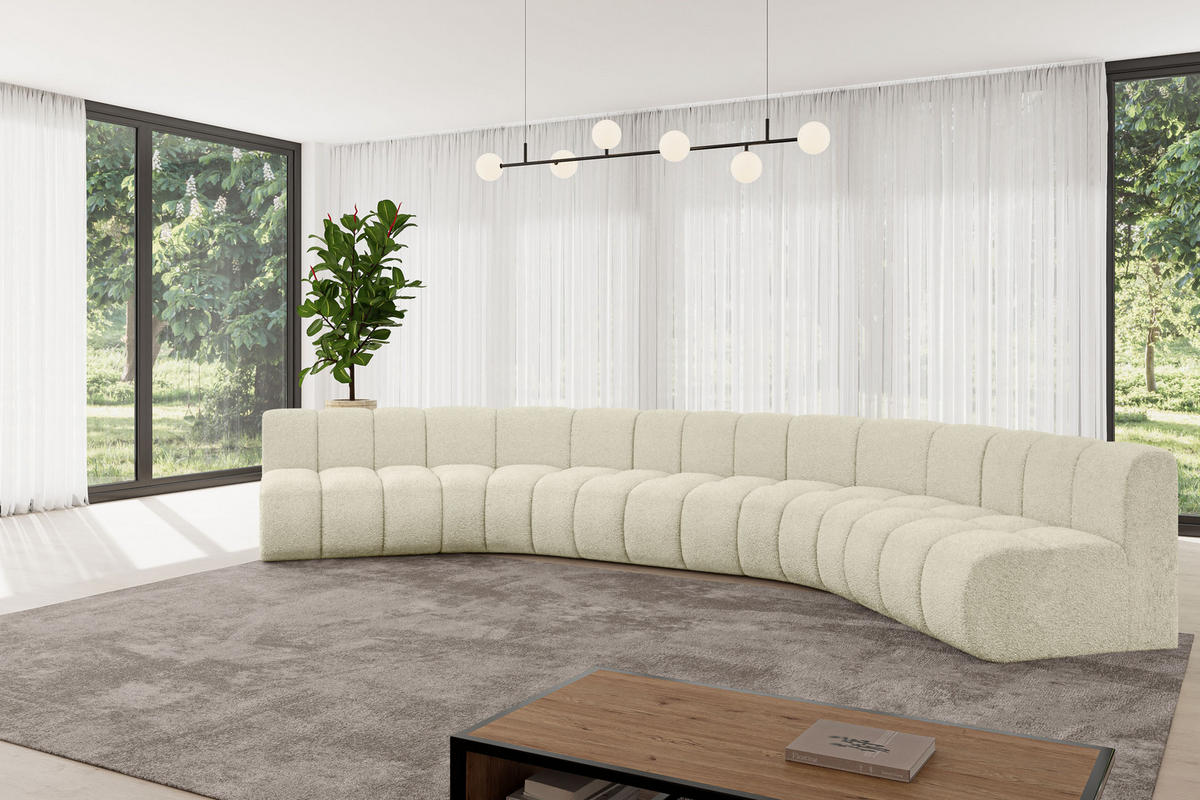 WOHNLANDSCHAFT modulares Sofa Montra-U1 - 490x174x70 cm Beige - Beige, Holzwerkstoff/Textil (490/70/174cm) - ALTDECOR
