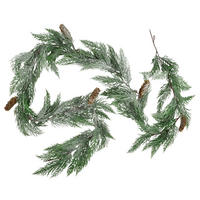 WEIHNACHTSGIRLANDE Viridis Grün 180cm Kunststoff, beschneit mit Zapfen - Grün, Kunststoff (180cm) - Mondex