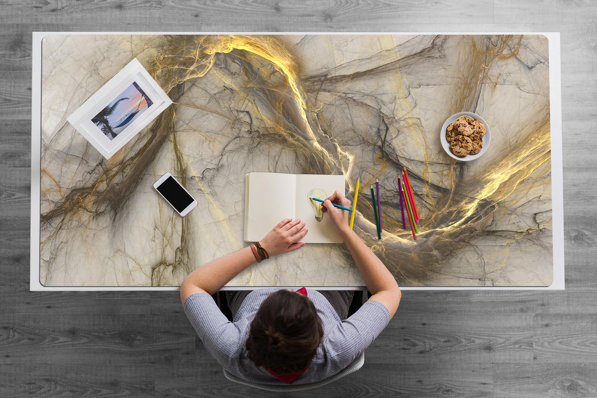 SCHREIBTISCHUNTERLAGE 120x60 cm Beige - Beige, Kunststoff (1.6/120/60cm) - ArtPrintCave