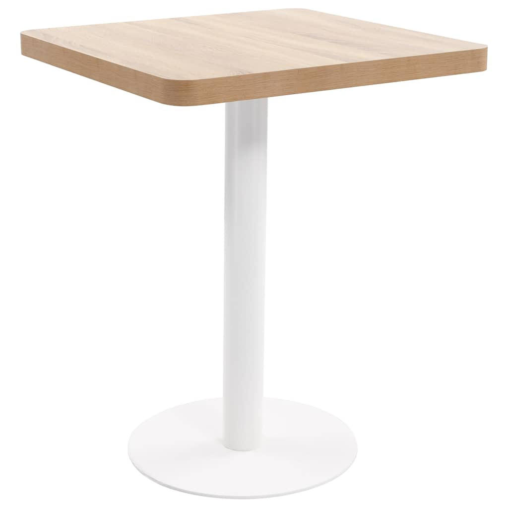 BISTROTISCH, 60/60/75 cm, aus MDF und Stahl, Hellbraun und Weiß - Braun, Holz (60/60/75cm) - vidaXL