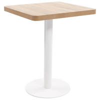 BISTROTISCH, 60/60/75 cm, aus MDF und Stahl, Hellbraun und Weiß - Braun, Holz (60/60/75cm) - vidaXL