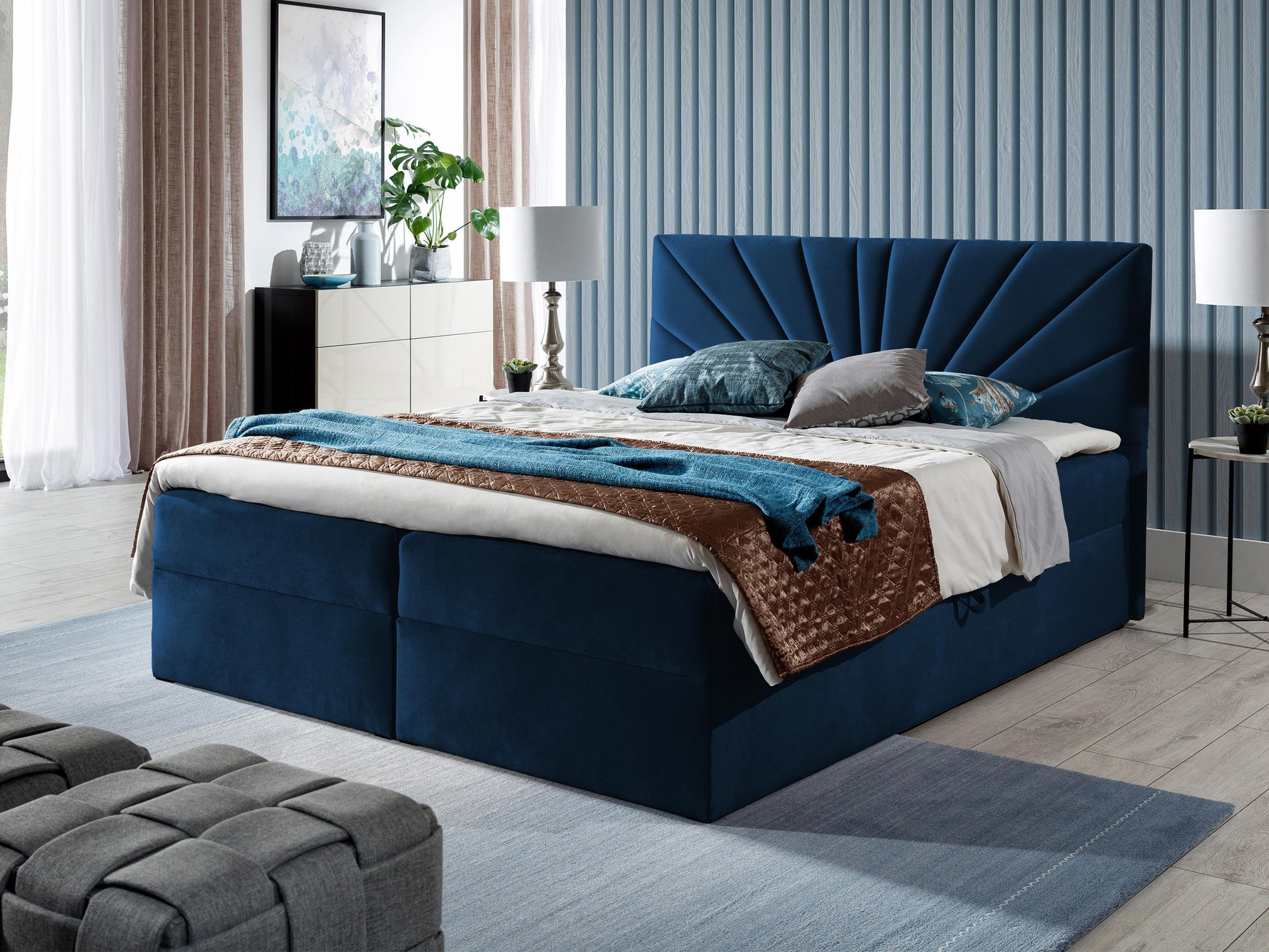 BOXBETT Top 4 - Blau, Holz (120/200cm) - MIRJAN24