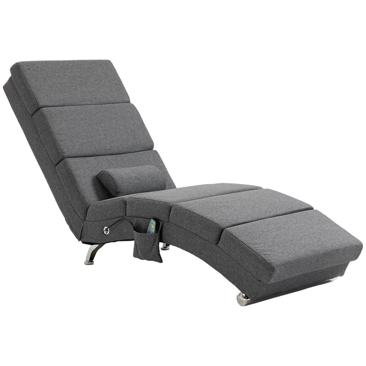 MASSAGESESSEL DE-06397 8 Vibrationspunkte, 5 Modi, Lendenwärme Grau - Dunkelgrau, Textil/Metall (56/84/168cm) - ComfortXL