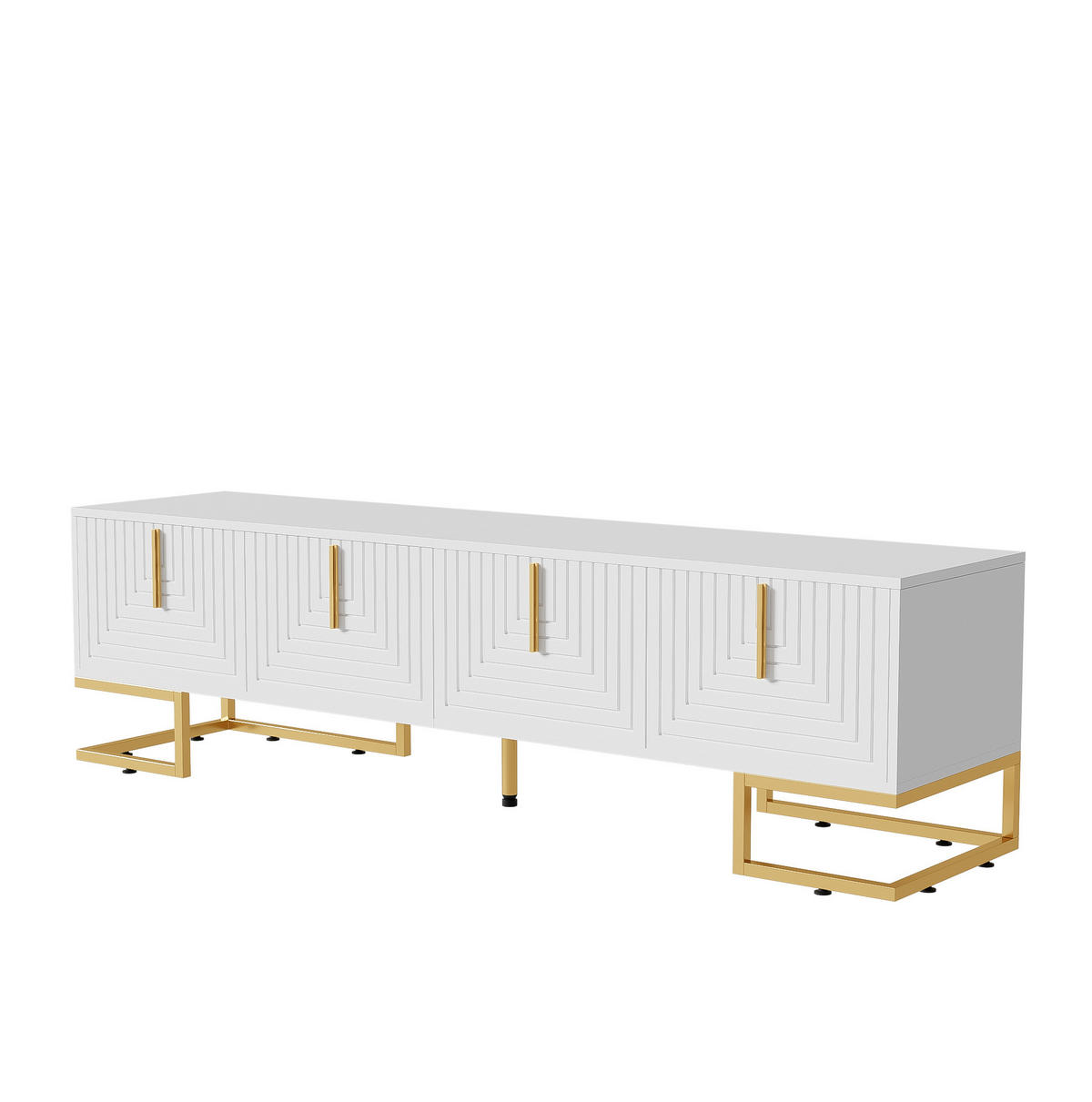 TV-SCHRANK 170 cm Weiß mit 4 Türen und goldfarbenen Beinen - Weiß, Holzwerkstoff (40/45.5/170cm) - Beauniv