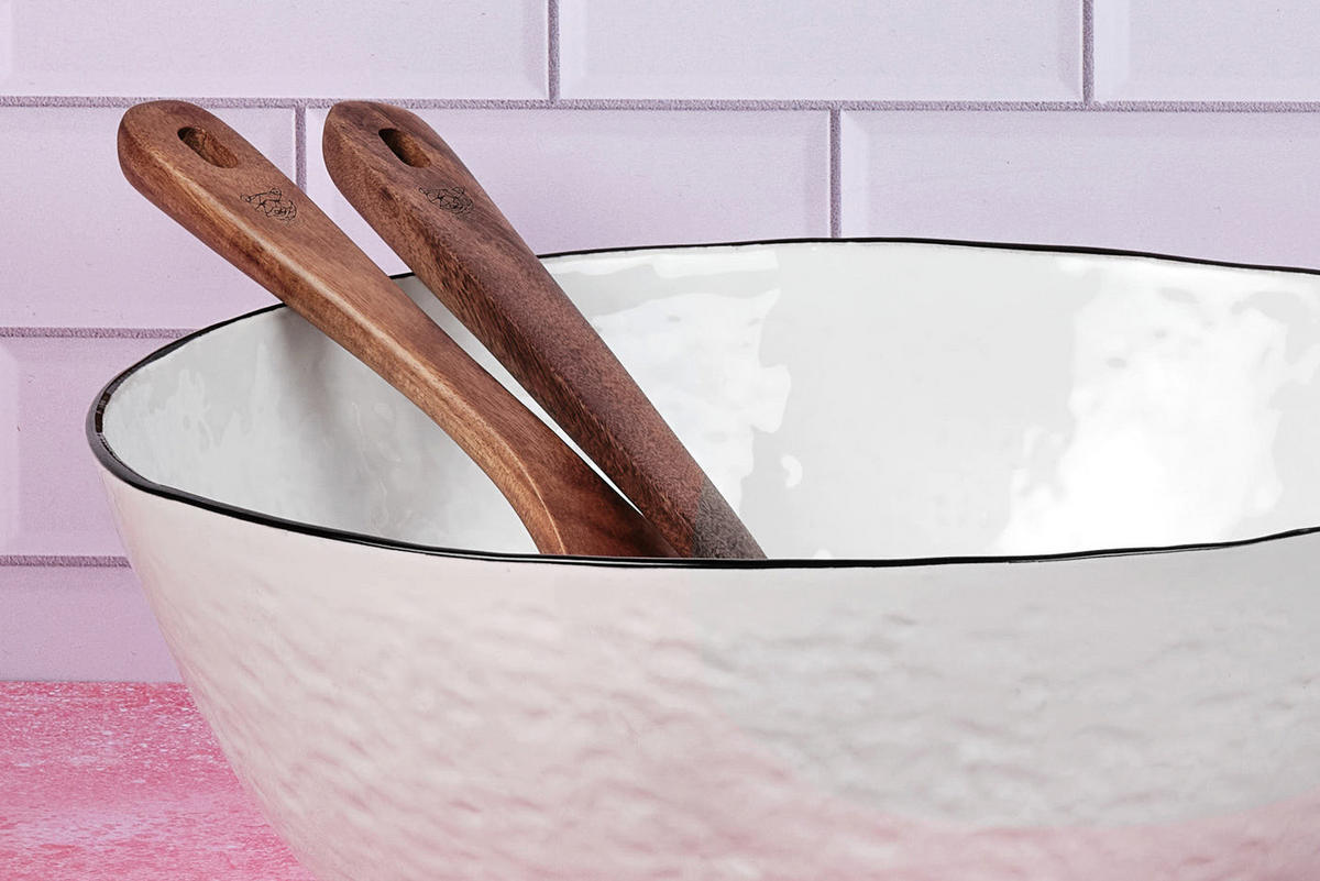 SALATSCHALEN Pure Ø24cm und Ø30cm - 2er-Set - Schneeweiß - Weiß, Keramik - Björn