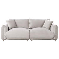 POHOVKA 3-místná Sametová látka Taupe Luvos - šedohnědá, textil (220/75/104cm) - Beliani