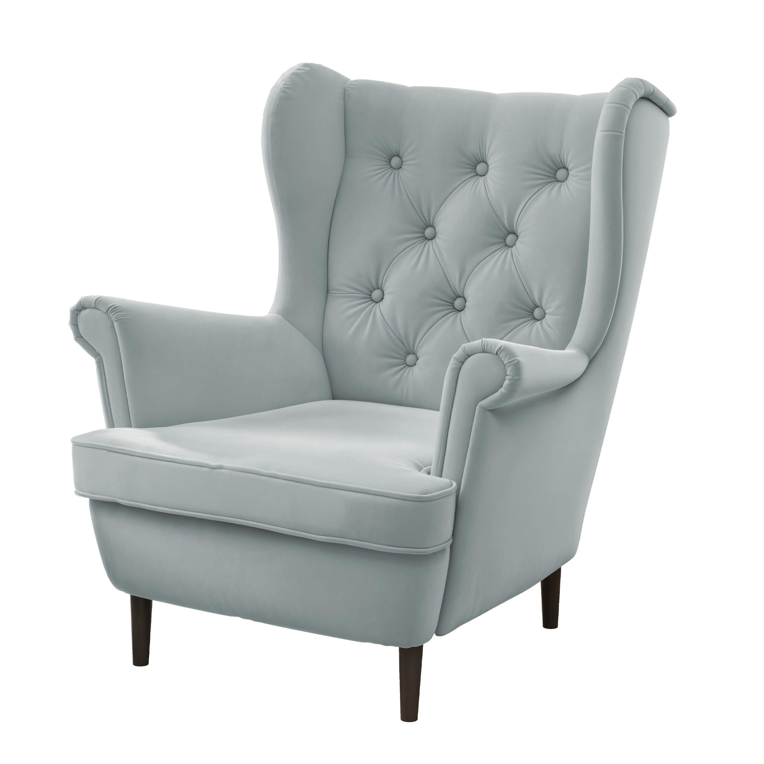 OHRENSESSEL SCANDI - Blau, Holz (75/103/60cm) - Idohome