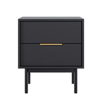 NOČNÝ STOLÍK Viviaro čierna 54 cm - čierna/zlatá, kov/drevo (54/61/39cm) - Selsey