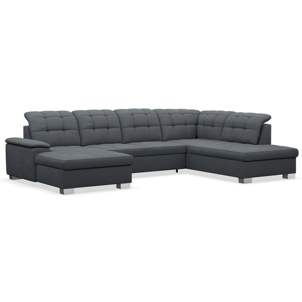 WOHNLANDSCHAFT Jamaal Dunkelgrau linksseitig - Dunkelgrau/Schwarz, Textil (330/106/212cm) - Selsey