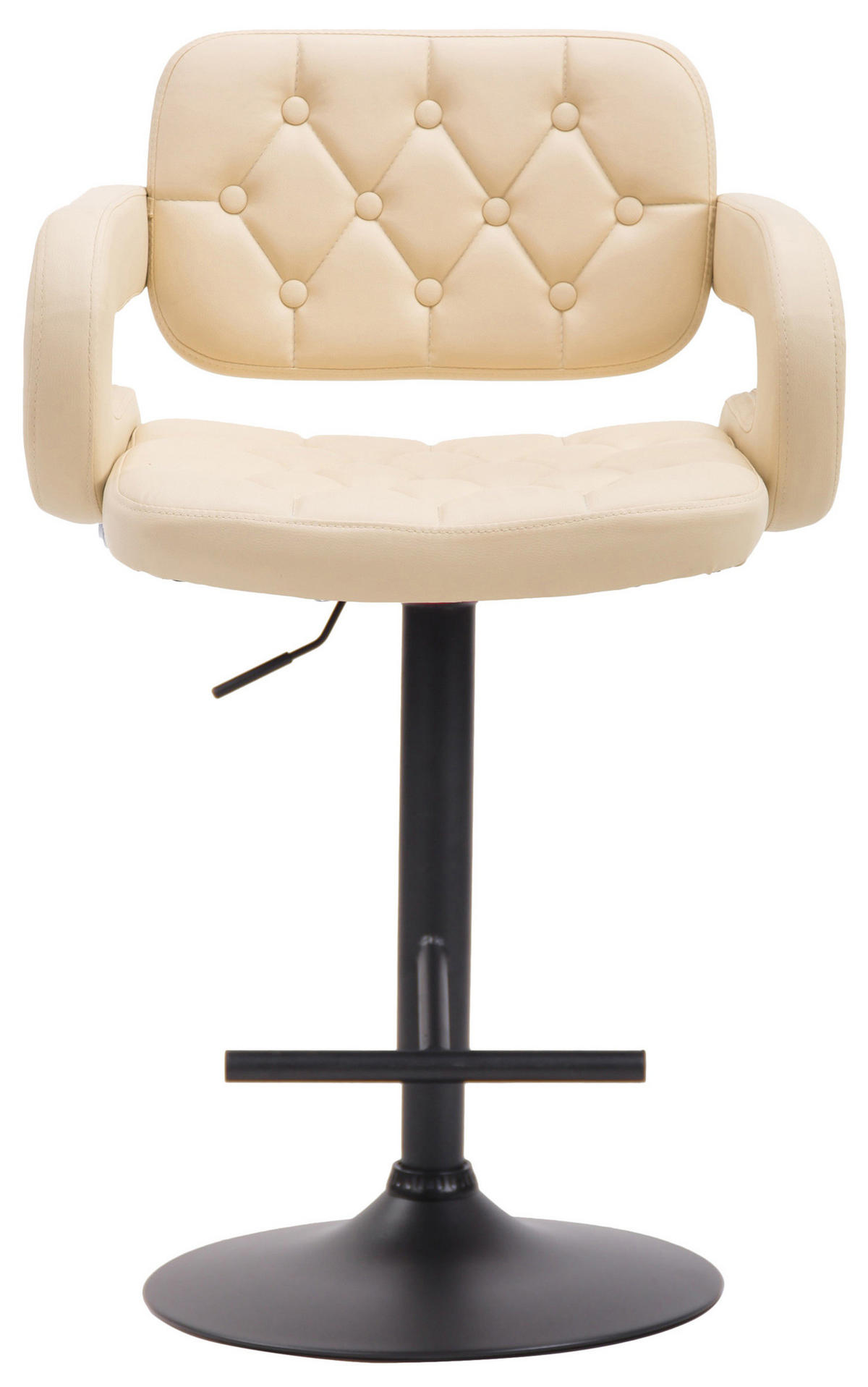 BARHOCKER Dubai, Gestell schwarz, Kunstleder Creme - Creme/Schwarz, Kunststoff/Textil (52/100/55cm) - TPFLiving