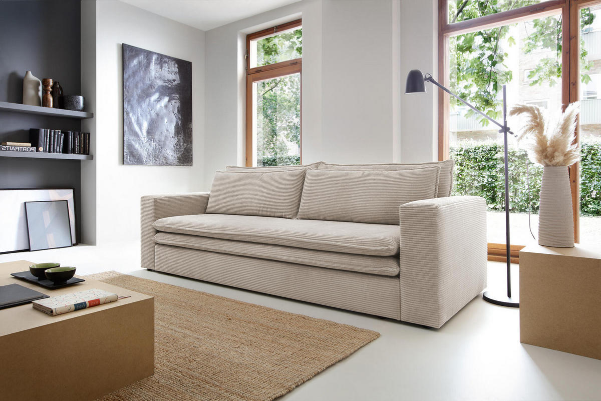 SOFA TILIA Beige 244x95x82 cm - Beige, Textil (244/82/95cm) - FURNLUX