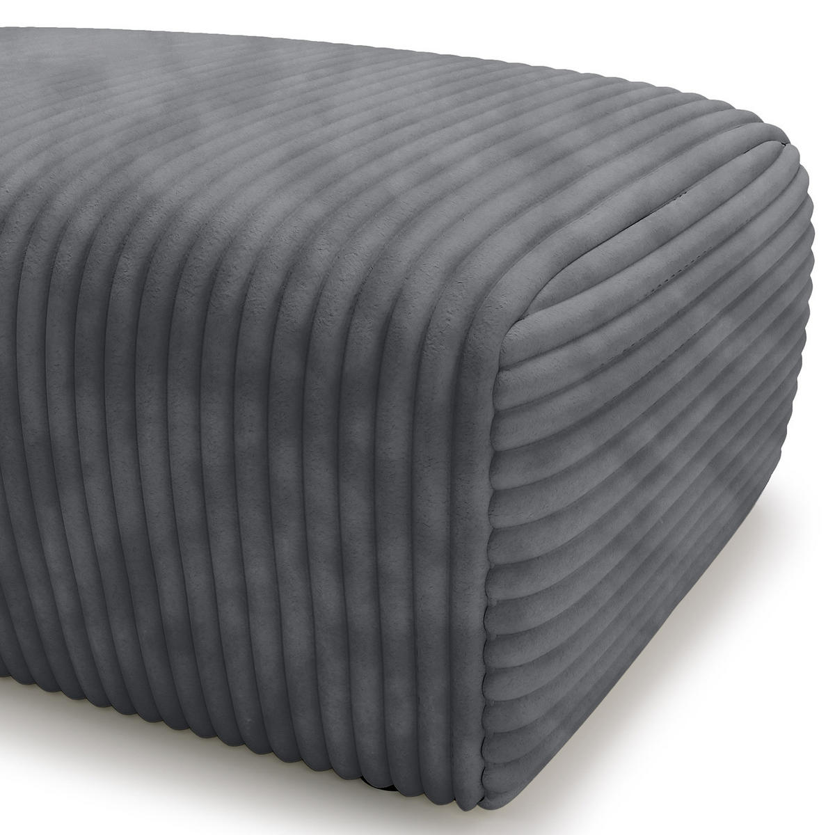POLSTERHOCKER - Cord - Blau/Schwarz, Kunststoff/Textil (110/40/72cm) - home24