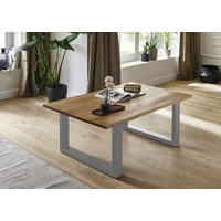 COUCHTISCH SESSA - Beige/Silberfarben, Holz/Metall (80/120/48cm) - SAM