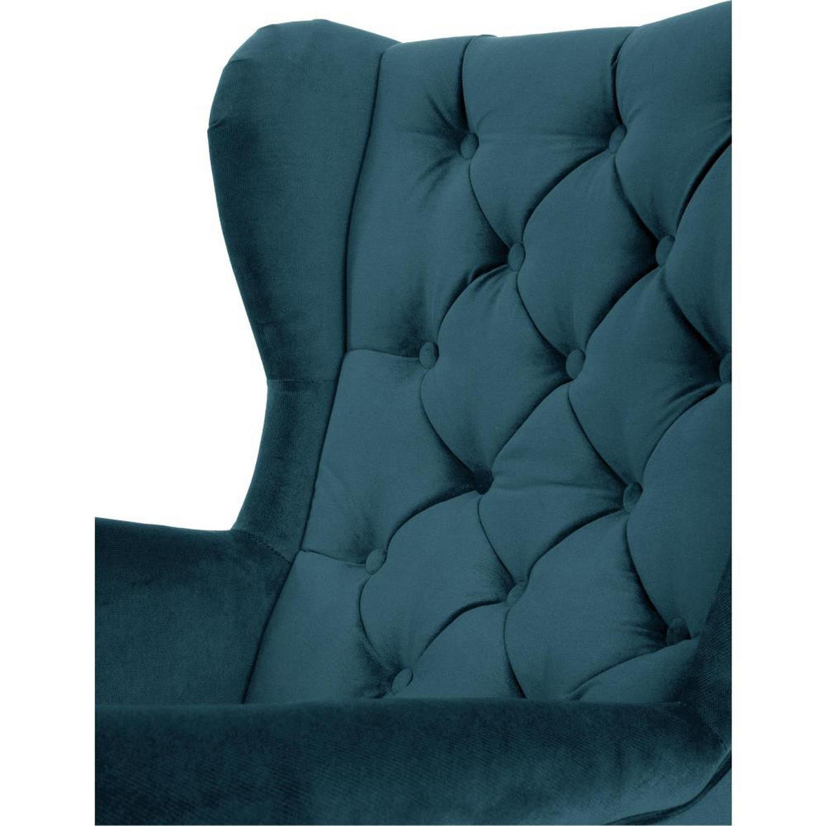 CHESTERFIELD-SESSEL Falco türkis mit Holzbeinen - Türkis/Wengefarben, Holz/Textil (82/102/92cm) - Beautysofa