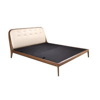 BETT Kunstleder 195/223/103 cm - Sandfarben/Nussbaumfarben, Leder/Holz (180/200cm) - ANGEL CERDA