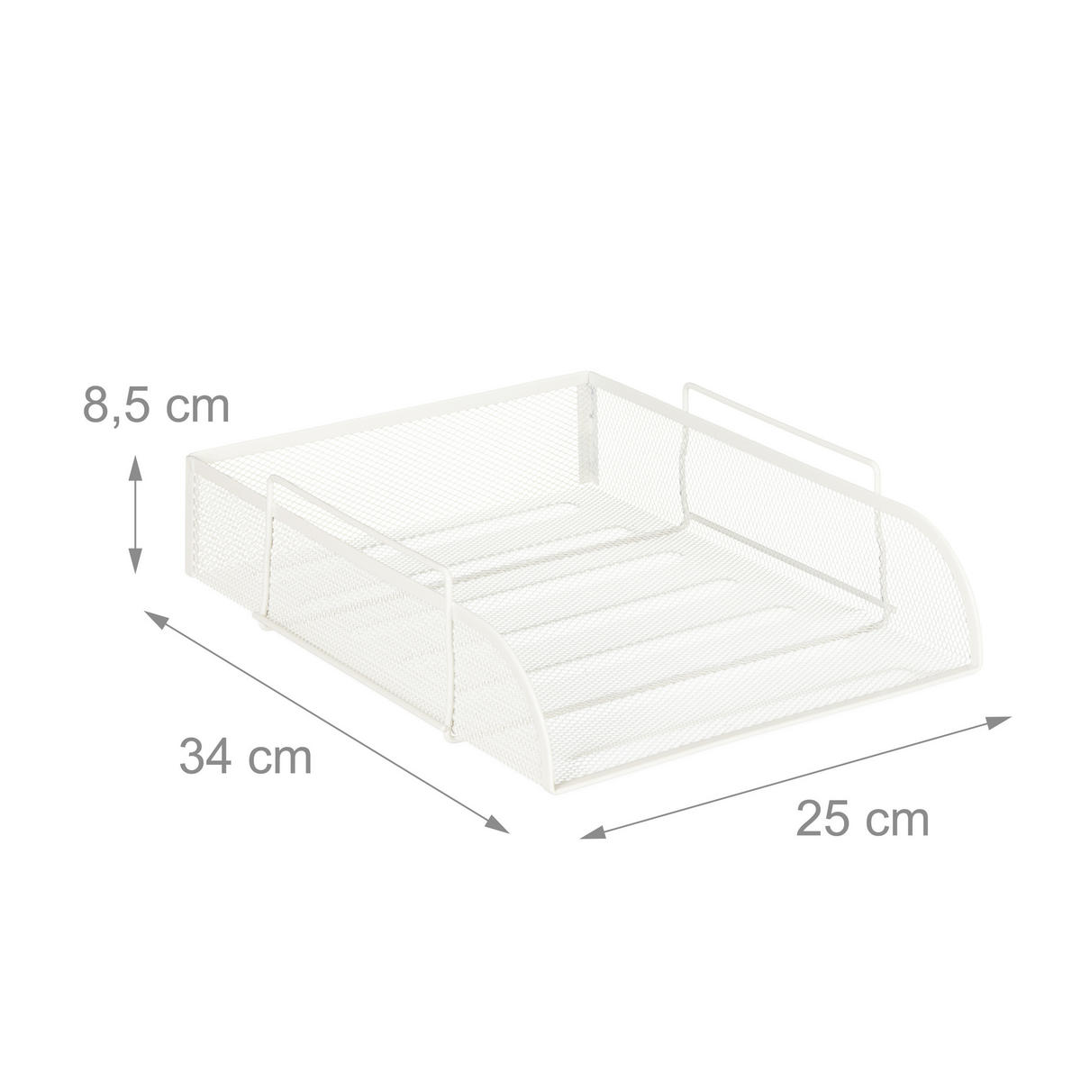 UKLADANIE dokumentov - biela, kov (25/8.5/34cm) - Relaxdays