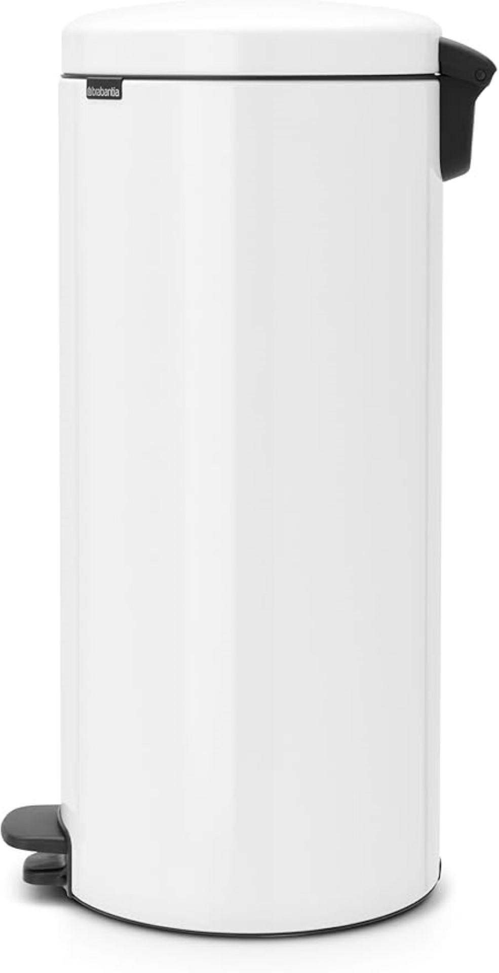 MÜLLEIMER klassisch Mit Soft Verschluss 30 Liter 67,9 x 29,3 x 38 cm Metall Weiß - Weiß, Metall (29.3/67.9/38cm) - PROREGAL
