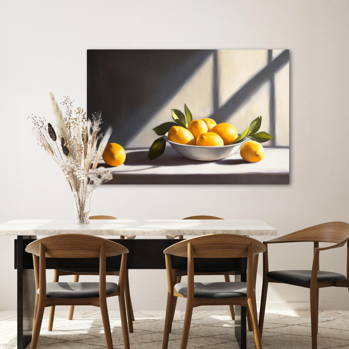 LEINWANDBILD Zitronen - Stilleben - Gelb Wohnzimmer 120x80 cm - Gelb, Textil (120/80cm) - MuchoWow