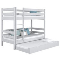 ETAGENBETT N01 mit Matratzenschublade Grau 80/190 - Grau, Naturmaterialien/Holz (80/190cm) - N-Wood