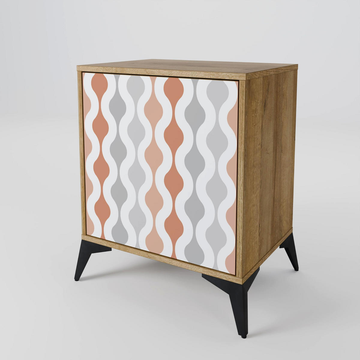 SIDEBOARD HAZY NOSTALGIA, Eichefarben, 57,5x42x57,5 cm, Ohne Füße - Eichefarben/Multicolor, Holzwerkstoff (57.5/57.5/42cm) - SpaceRebels