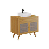 EINZELWASCHTISCH - 90 cm x 55 cm - holz - naturfarben hell Mansulan - Weiß, Holz (90/80/55cm) - Vente-Unique