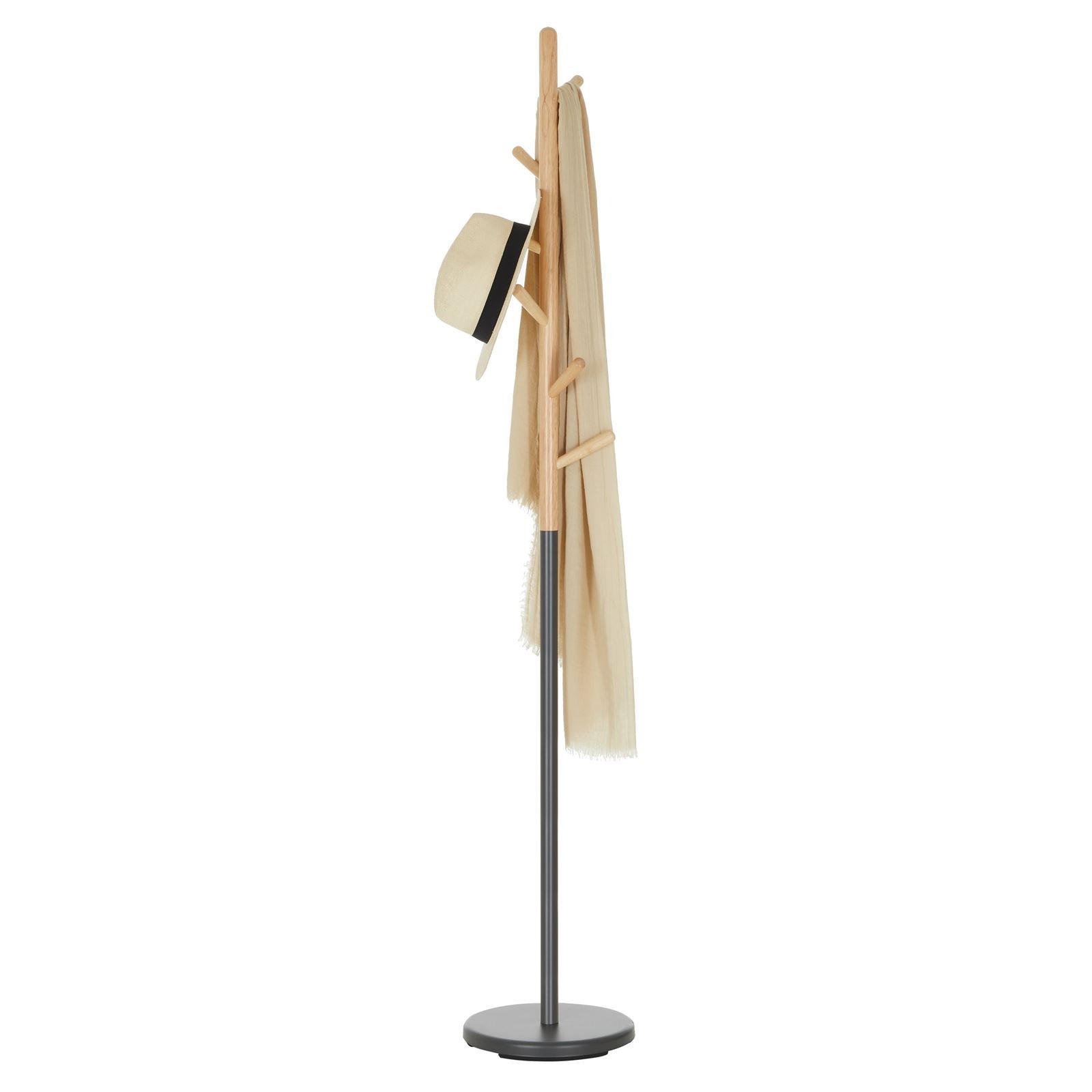 KLEIDERSTÄNDER ENRICO - Naturfarben/Grau, Holz (30/177/30cm) - IDIMEX