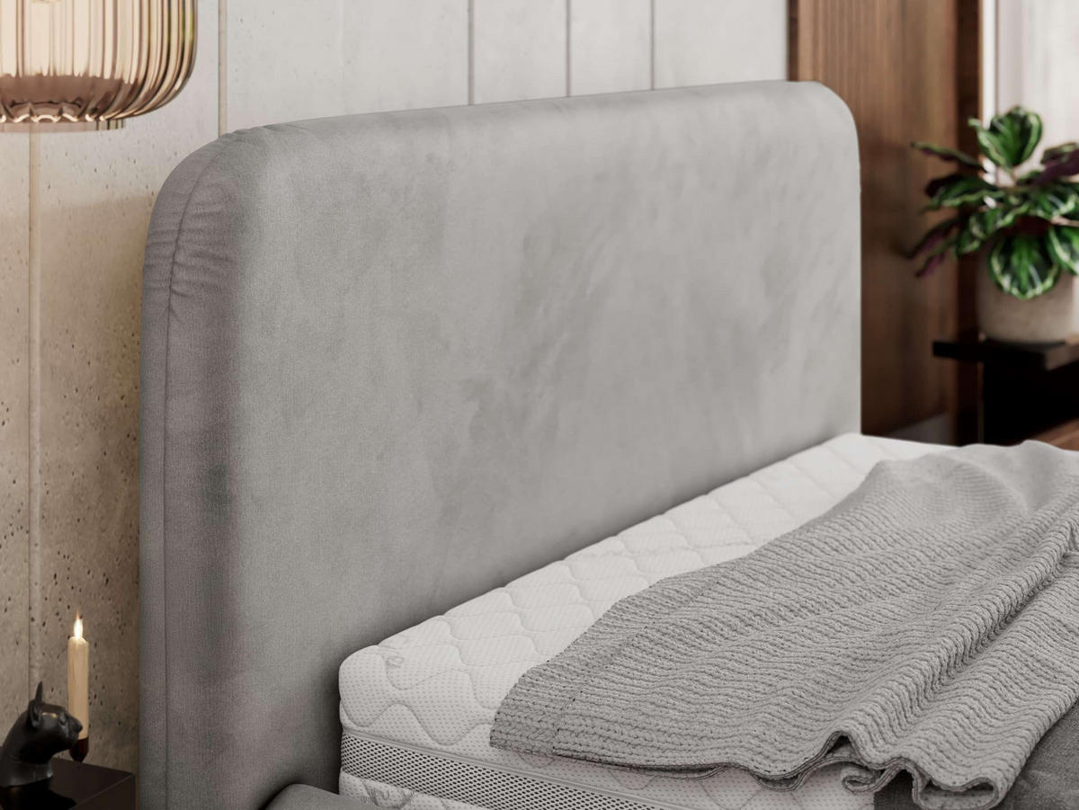 POLSTERBETT BENEA CLASSIC 140/200 - Hellgrau Velvet - ohne Matratze - Hellgrau, Textil (140/200cm) - MKS