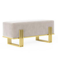 POLSTERBANK TEO 100 cm Gold / Creme ,Metallgestell - Creme, Metall (100/47/35cm) - Idohome