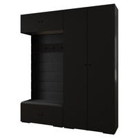 GARDEROBEN-SET 236,7/200/47 - Schwarz, Holz/Metall (200/236.7/47cm) - Abiks Möbel