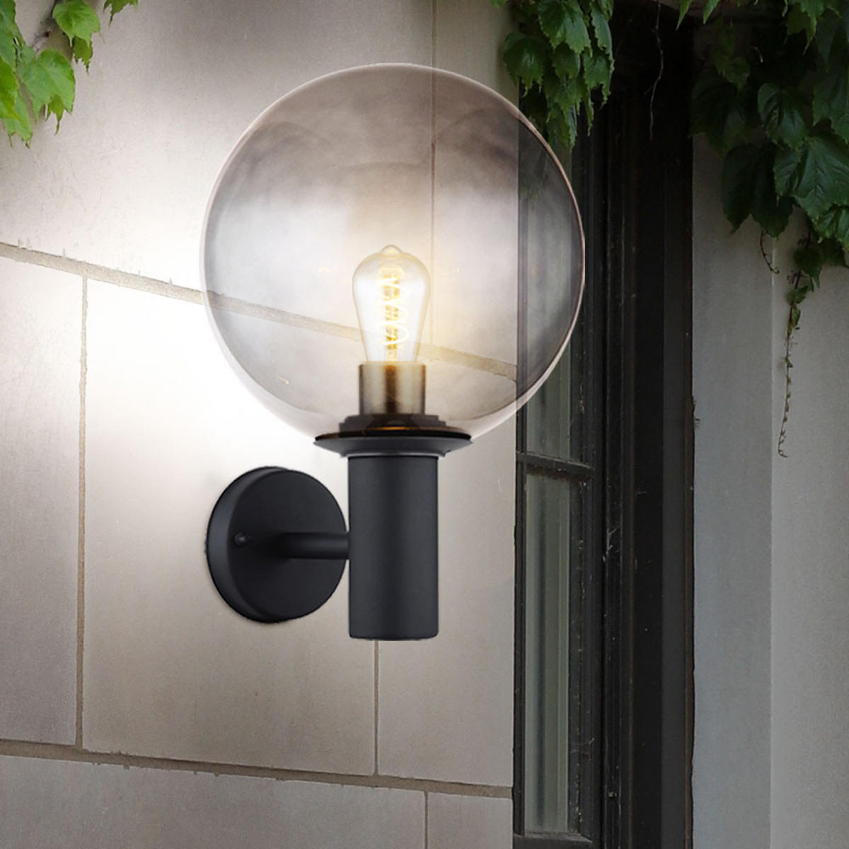 LED AUSSEN-WANDLEUCHTE Glas Anthrazit Metall - Anthrazit, Glas (25/37/26.5cm) - Globo Lighting